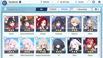 [GLOBAL/NA][INSTANT] 4 limited 31x3* double Mika Swimsuit Nagisa Izuna + 13k gems Blue Archive Starter Account-Mobile Games Starter