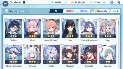 [GLOBAL/NA][INSTANT] 5 limited 20x3* Rio Neru Seia Asuna Armed Hoshino + 37k Pyroxene gems Blue Archive Starter Account-Mobile Games Starter