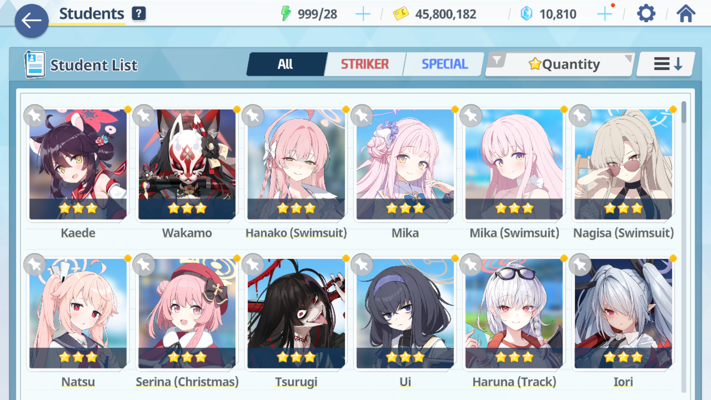 [GLOBAL/NA][INSTANT] 6 limited 23x3* double Mika + Swimsuit Nagisa Hanako Hoshino Wakamo + 10k Blue Archive Starter Account-Mobile Games Starter