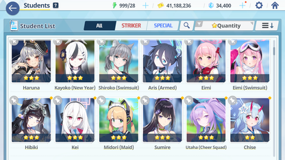 [GLOBAL/NA][INSTANT] 6 limited 23x3* Kei Aris S Nagisa Hanako swimsuit Wakamo Izuna + 43k gems Blue Archive Starter Account-Mobile Games Starter
