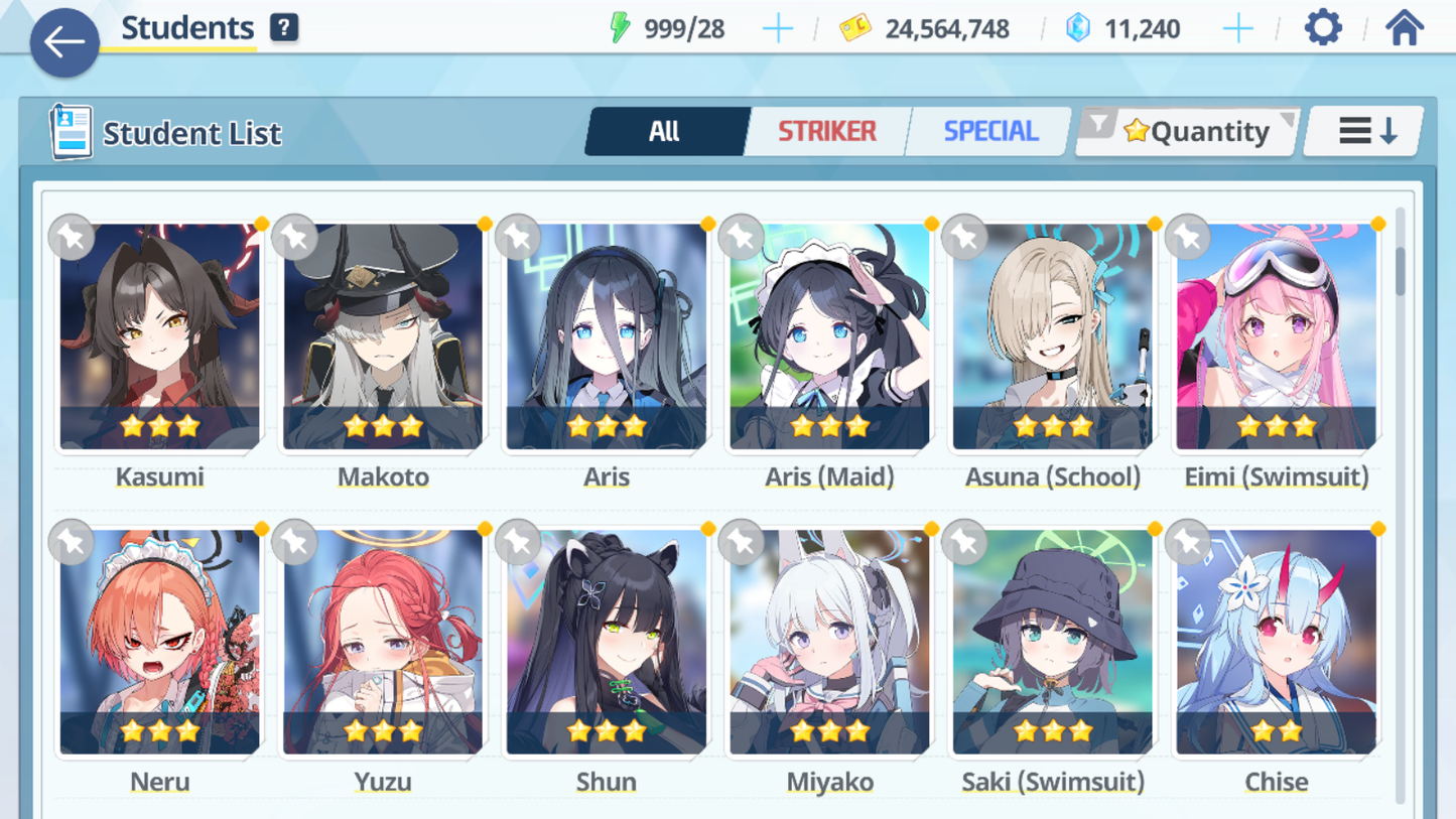 [GLOBAL/NA][INSTANT] 6 limited 23x3* Seia Asuna Mari Sakurako (Pop Idol) Makoto Ui + 10k Pyroxene gems Blue Archive Starter Account-Mobile Games Starter