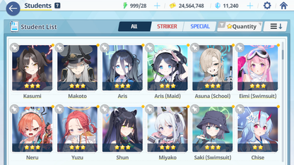 [GLOBAL/NA][INSTANT] 6 limited 23x3* Seia Asuna Mari Sakurako (Pop Idol) Makoto Ui + 10k Pyroxene gems Blue Archive Starter Account-Mobile Games Starter