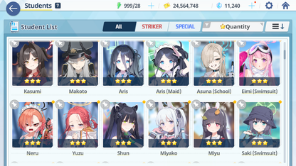 [GLOBAL/NA][INSTANT] 6 limited 24x3* Seia Asuna Mari Sakurako (Pop Idol) Makoto Ui + 10k Pyroxene gems Blue Archive Starter Account-Mobile Games Starter