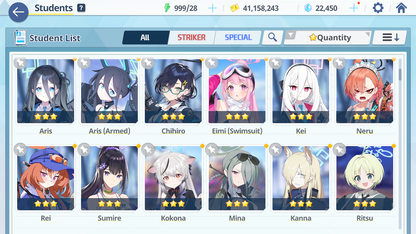 [GLOBAL/NA][INSTANT] 6 limited 26x3* Kei Aris Shiroko terror Hanako swimsuit Mika Wakamo + 22k gems Blue Archive Starter Account-Mobile Games Starter