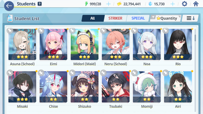 [GLOBAL/NA][INSTANT] 7 limited 19x3* Rio Neru Seia Asuna Mika Shiroko Hanako + 15k Pyroxene gems Blue Archive Starter Account-Mobile Games Starter