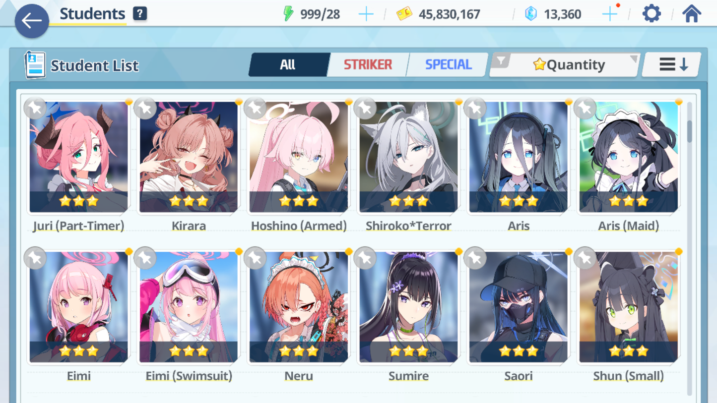 [GLOBAL/NA][INSTANT] 7 limited 24x3* double Mika Shiroko Hoshino Swimsuit Nagisa Izuna Wakamo + 13k Blue Archive Starter Account-Mobile Games Starter