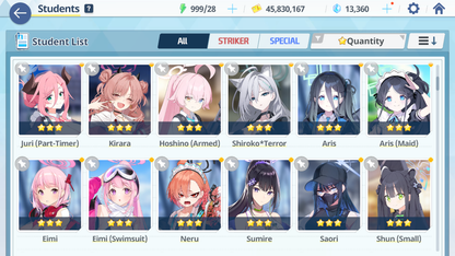 [GLOBAL/NA][INSTANT] 7 limited 24x3* double Mika Shiroko Hoshino Swimsuit Nagisa Izuna Wakamo + 13k Blue Archive Starter Account-Mobile Games Starter