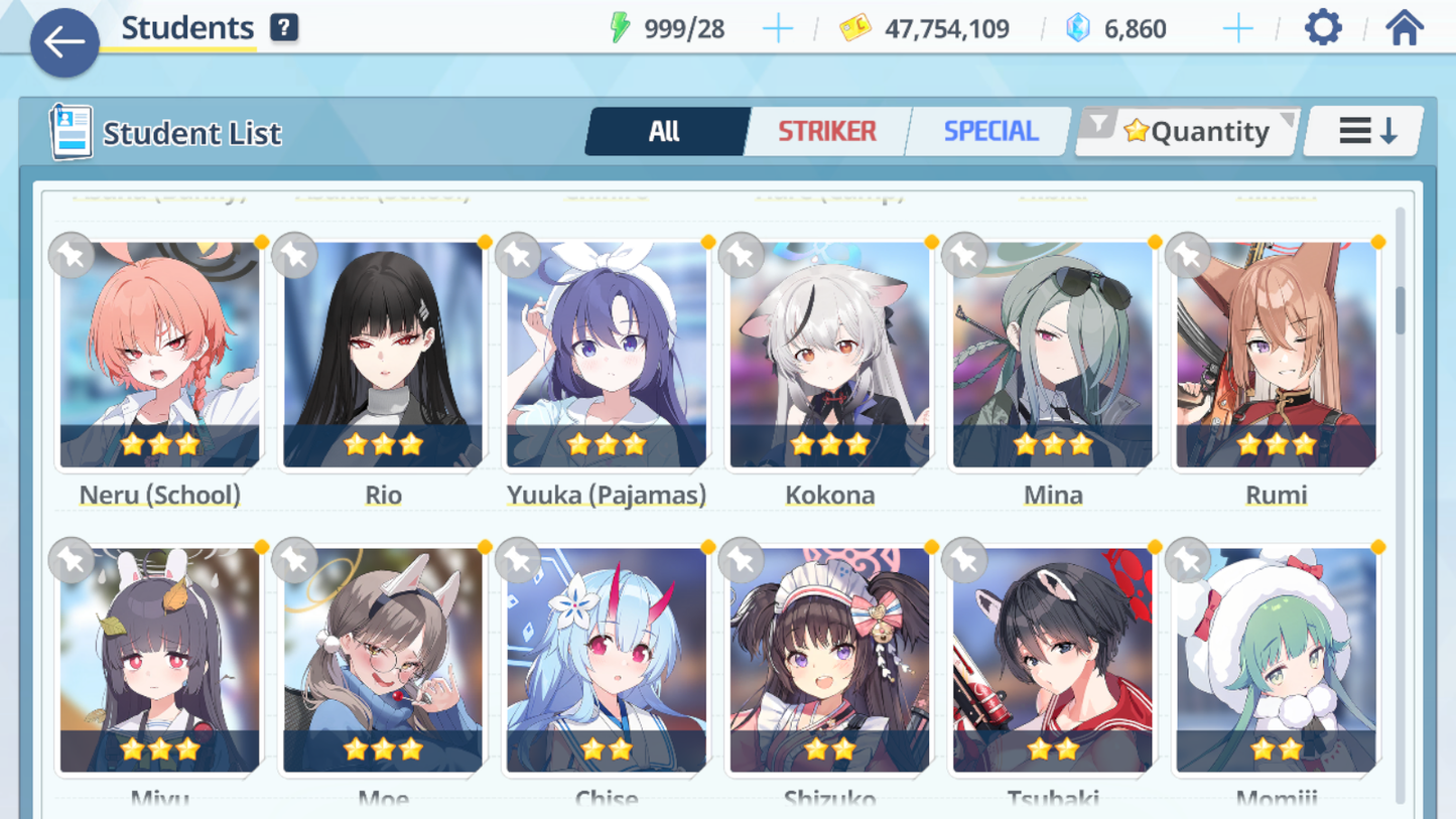[GLOBAL/NA][INSTANT] 7 limited 32x3* Rio Neru Seia Asuna Hanako Dress Hina Armed Hoshino+ 6k Pyroxene gems Blue Archive Starter Account-Mobile Games Starter