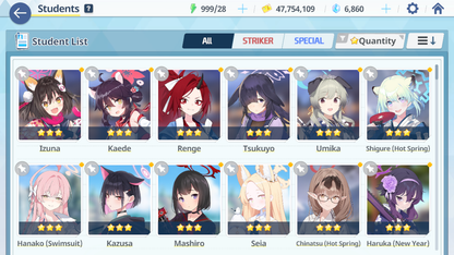 [GLOBAL/NA][INSTANT] 7 limited 32x3* Rio Neru Seia Asuna Hanako Dress Hina Armed Hoshino+ 6k Pyroxene gems Blue Archive Starter Account-Mobile Games Starter