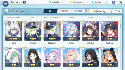 [GLOBAL/NA][INSTANT] 8 limited 25x3* Hikari Nozomi Rio Neru Seia Asuna Ui Saori + 37k Pyroxene gems Blue Archive Starter Account-Mobile Games Starter