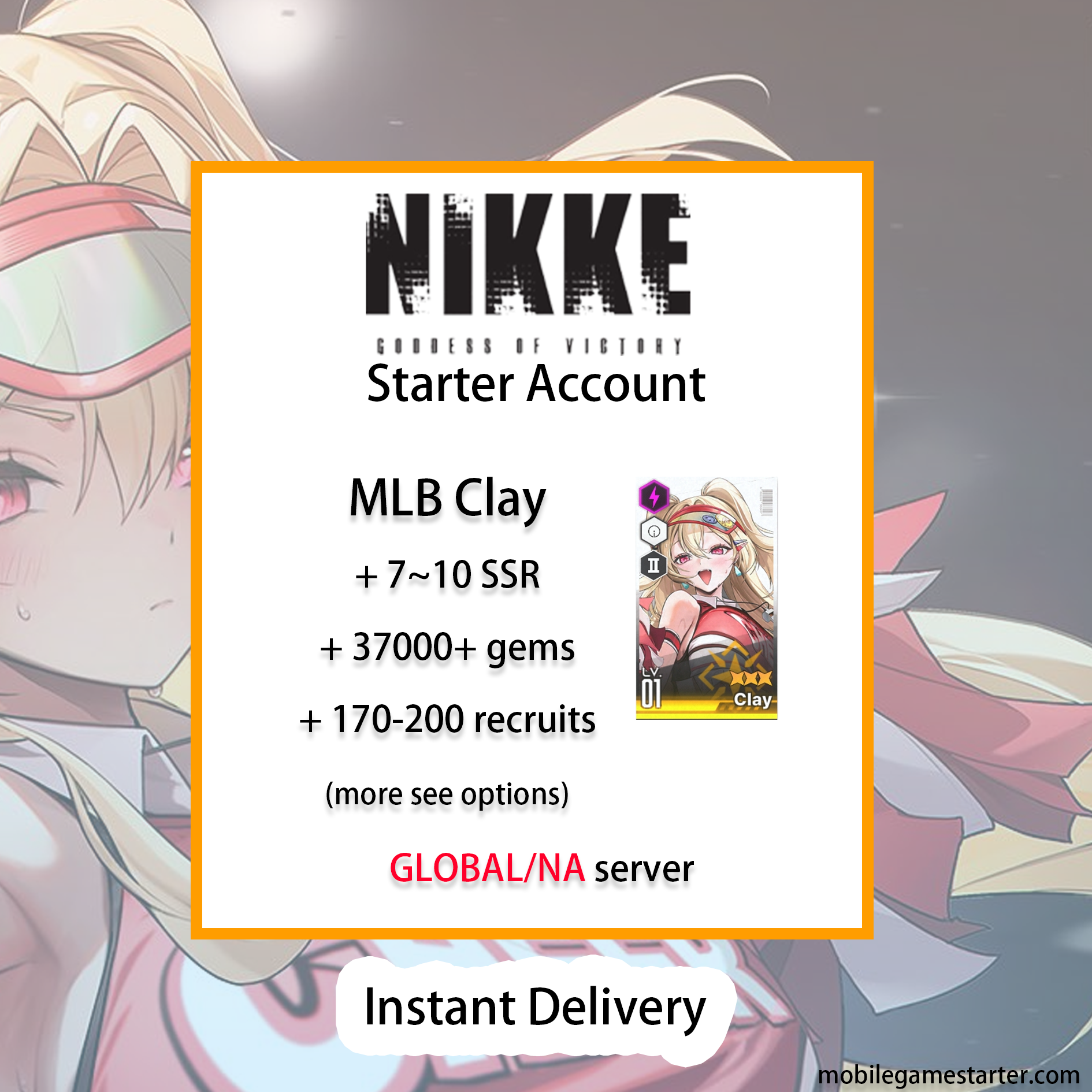 [GLOBAL/NA][INSTANT] MLB 4X Clay + 37~40k gems GODDESS OF VICTORY NIKKE starter account (see options)-Mobile Games Starter
