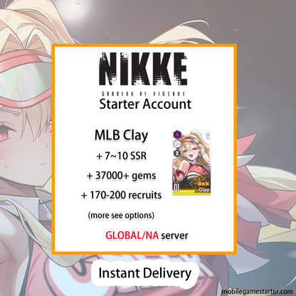 [GLOBAL/NA][INSTANT] MLB 4X Clay + 37~40k gems GODDESS OF VICTORY NIKKE starter account (see options)-Mobile Games Starter