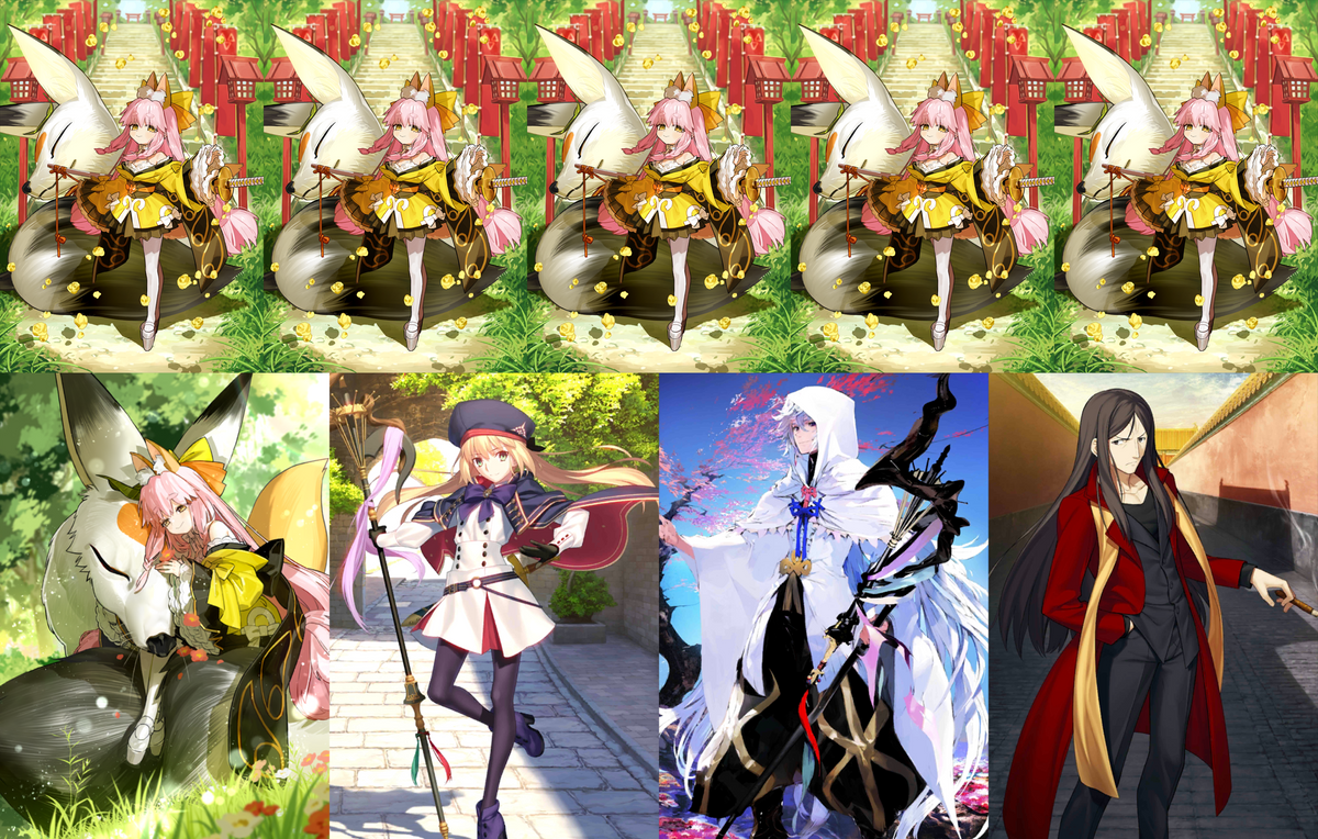 [JP] [INSTANT] FGO NP5 Tamamo Aria + Castoria Merlin Waver + 2~3 random limited 5* + 1000-1500SQ Fate Grand Order endgame account