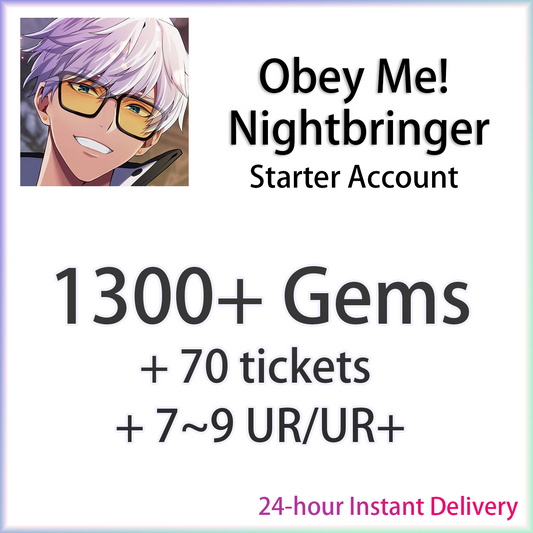 [INSTANT] 1300 Gems + 7~9 UR | Obey Me! Nightbringer Starter Account-Mobile Games Starter