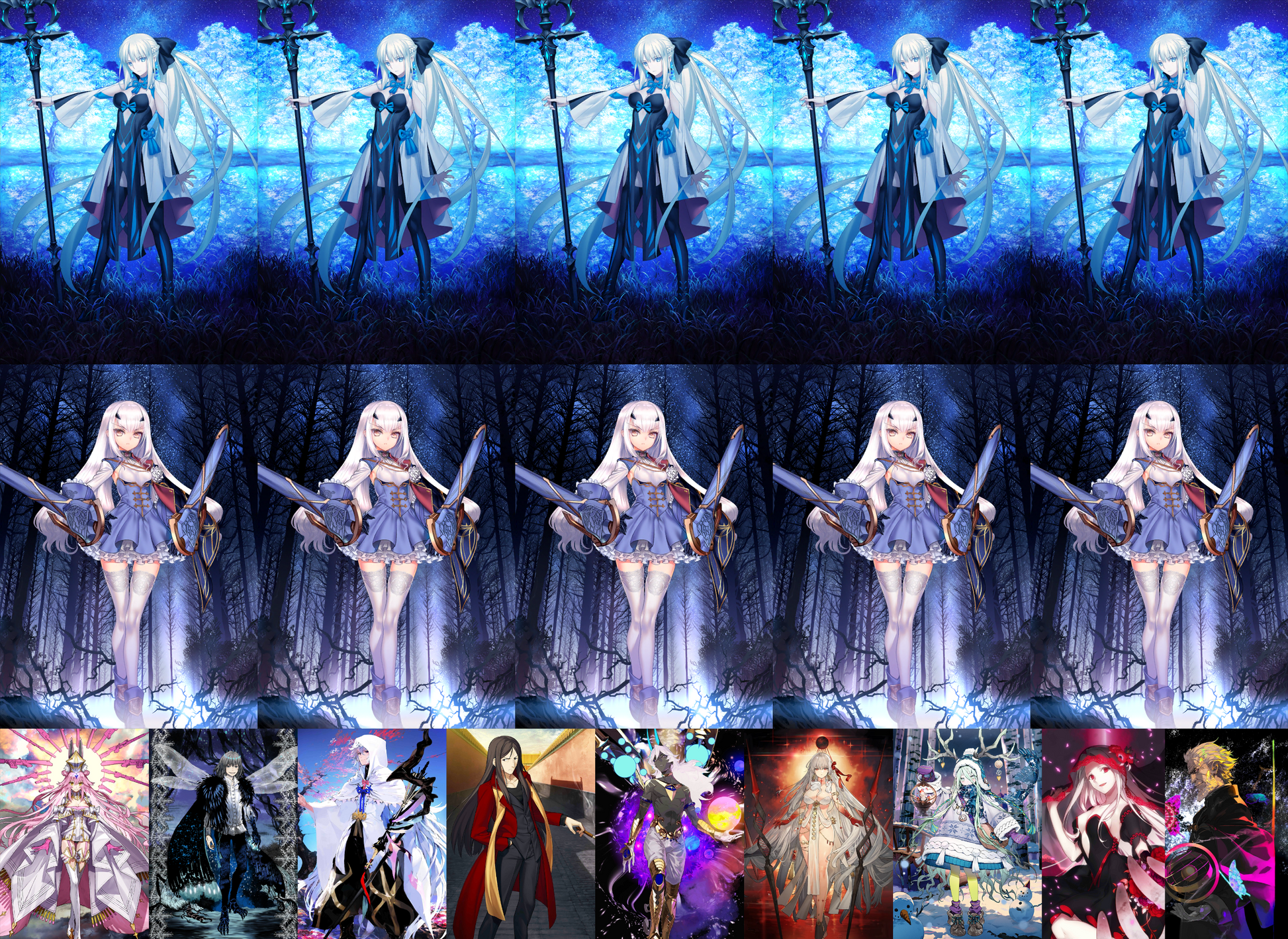 [JP] double NP5 Fairy Knight Lancelot + NP5 Morgan + Koyanskaya Oberon Merlin Durga Arjuna Louhi BG Kscope FGO Fate Grand Order endgame account-Mobile Games Starter