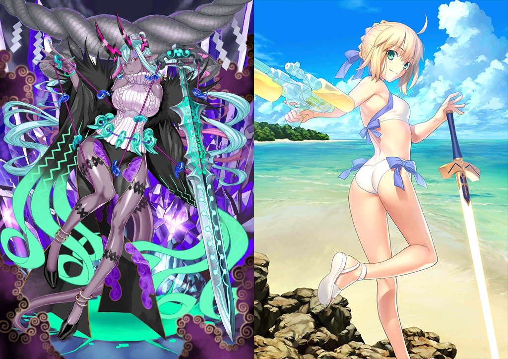 [JP] Fate Grand Order FGO Ibuki Douji + Artoria archer + 800-1000SQ starter account-Mobile Games Starter