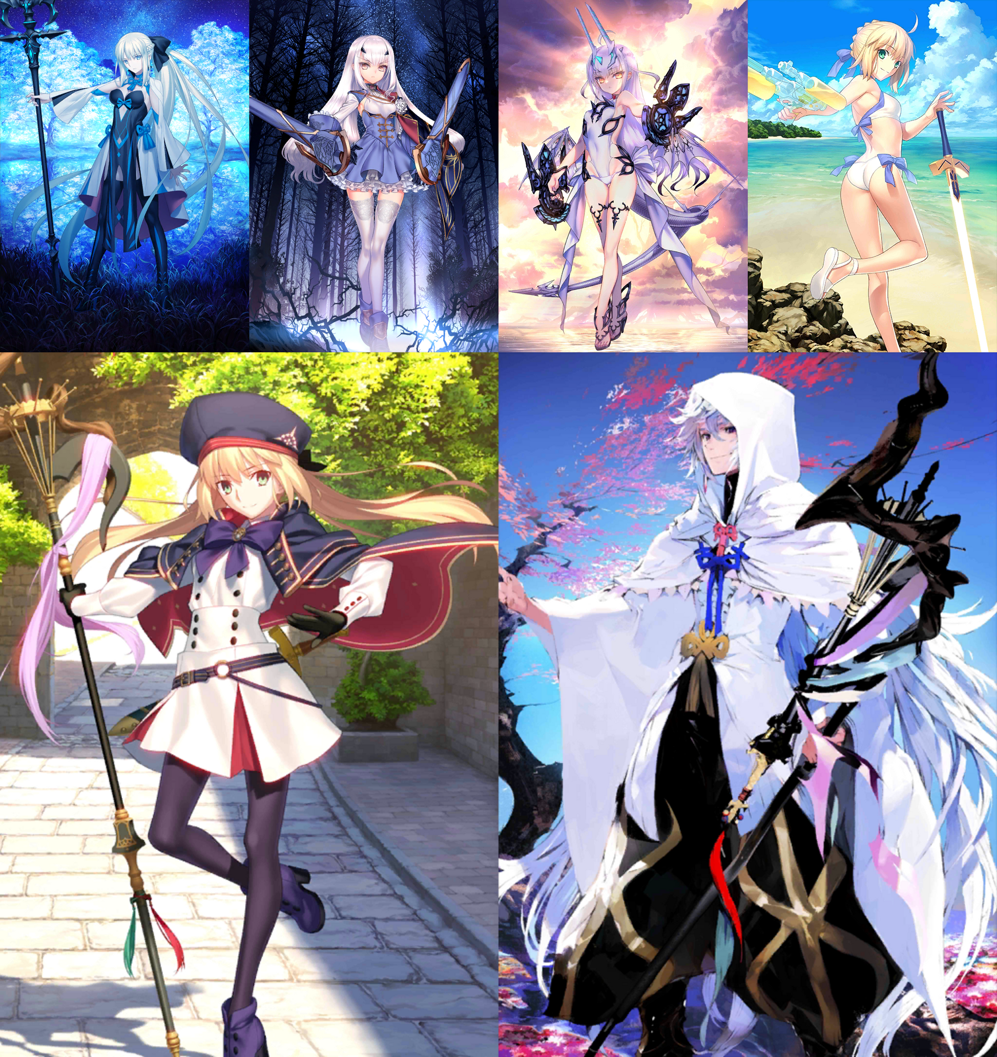 [JP] FGO Artoria Caster Castoria Morgan double Melusine ruler Fairy Knight Lancelot Merlin Fate Grand Order starter account-Mobile Games Starter