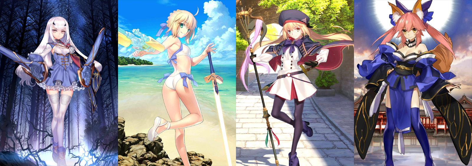 [JP] FGO Artoria(Caster+archer) Fairy Knight Lancelot Melusine Tamamo Fate Grand Order starter account-Mobile Games Starter