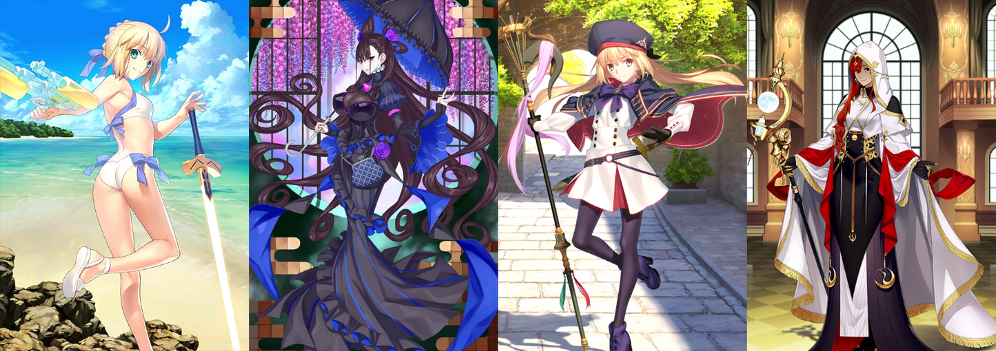 [JP] FGO Artoria(caster+archer) Miss Crane Murasaki Fate Grand Order starter account-Mobile Games Starter