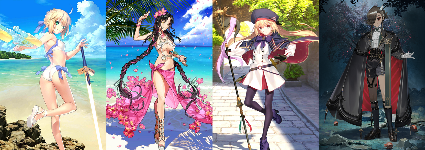 [JP] FGO Ascalaphus Artoria(caster+archer) Kiara + 800-1000SQ Fate Grand Order starter account-Mobile Games Starter