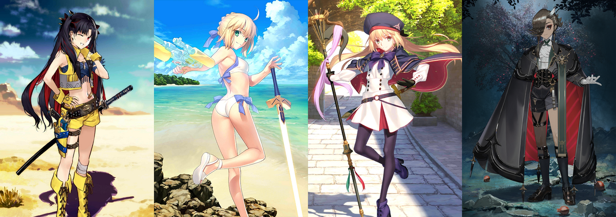 [JP] FGO Ascalaphus Artoria(caster+archer) Space Ishtar + 900-1000SQ Fate Grand Order starter account-Mobile Games Starter