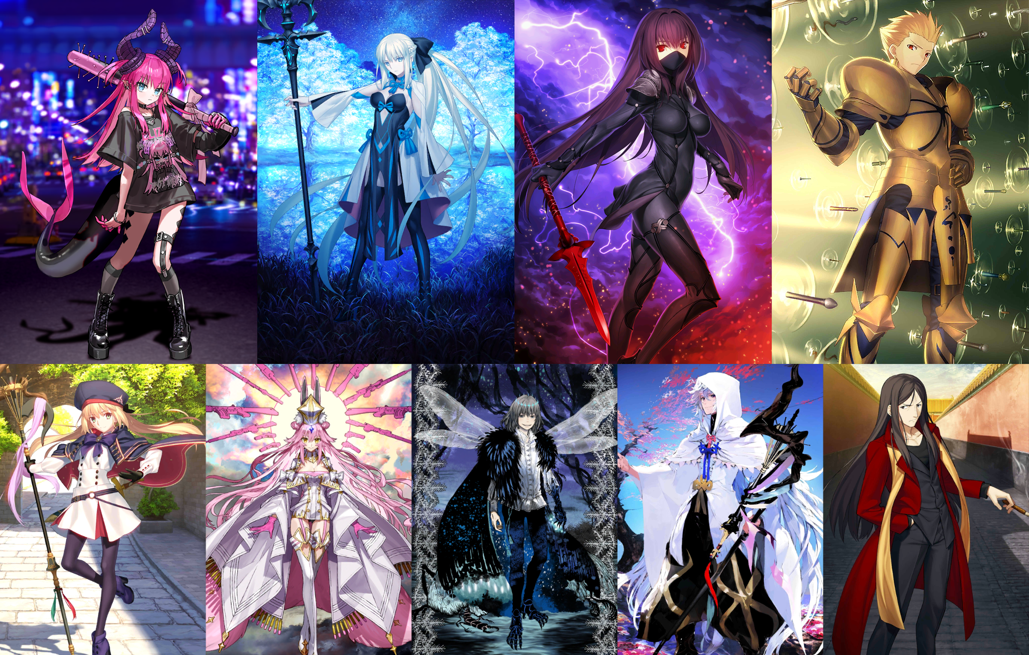 [JP] FGO Elizabeth Morgan Scathach Gilgamesh + Artoria Caster Koyanska ...
