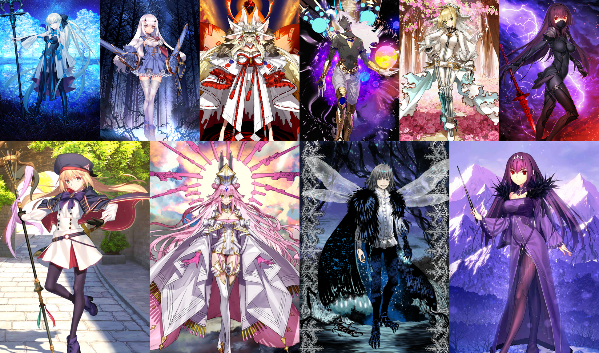 [JP] FGO Morgan Melusine Arjuna alter Darkenss Nero Scathach + Koyanskaya Oberon Artoria Caster Skadi + 1000SQ Fate Grand Order starter account-Mobile Games Starter