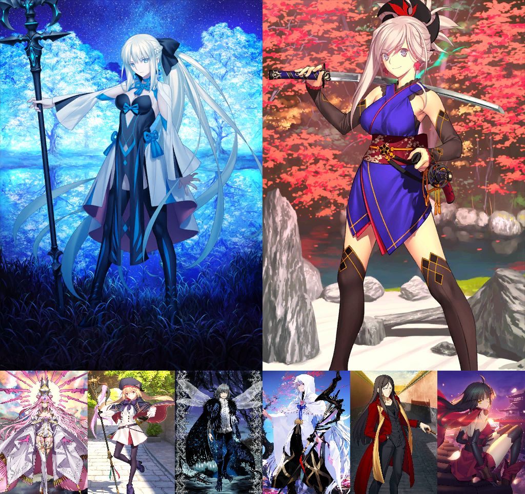 [JP] FGO NP2 Musashi + Morgan Koyanskaya Castoria Oberon Merlin FGO Fate Grand Order endgame account-Mobile Games Starter