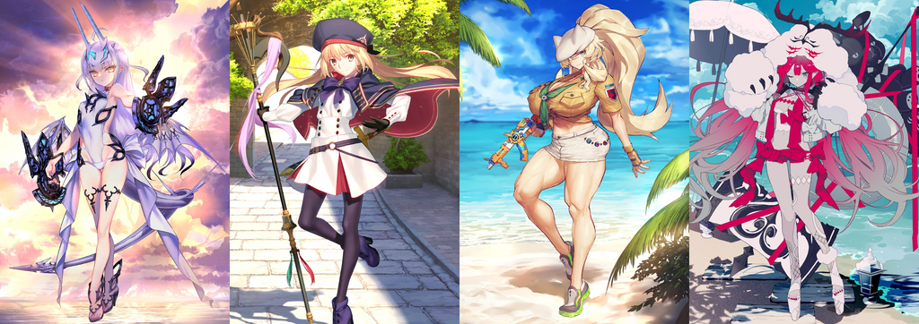 JP] FGO NP3 Melusine ruler summer + Artoria Caster Barghest