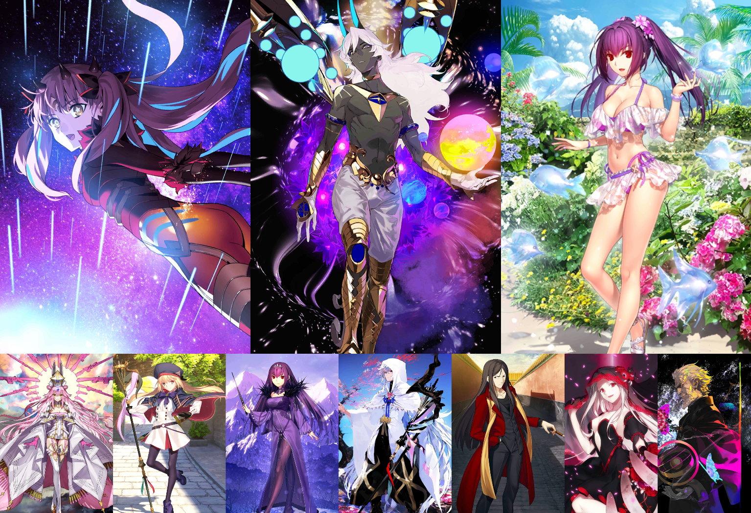 [JP] FGO NP5 Space Ishtar + Arjuna Skadi ruler Koyanskaya Castoria Fat ...