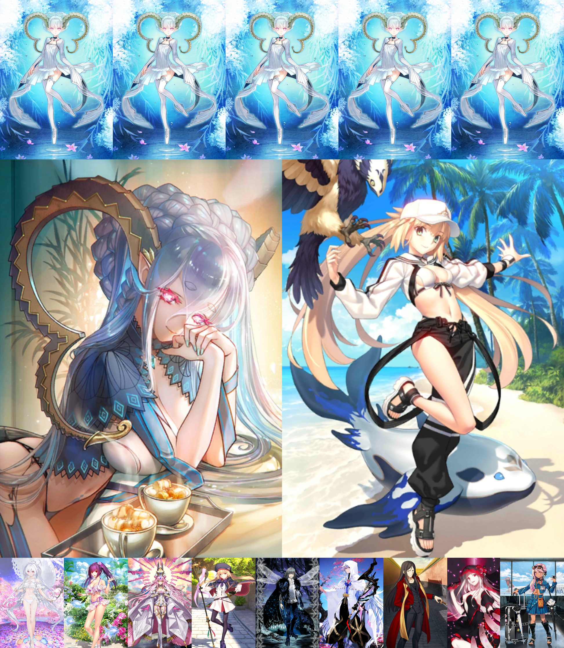 [JP] FGO NP5 Tiamat + Castoria berserker Lady Avalon Koyanskaya Skadi Oberon+4BG+ Fate Grand Order endgame account-Mobile Games Starter