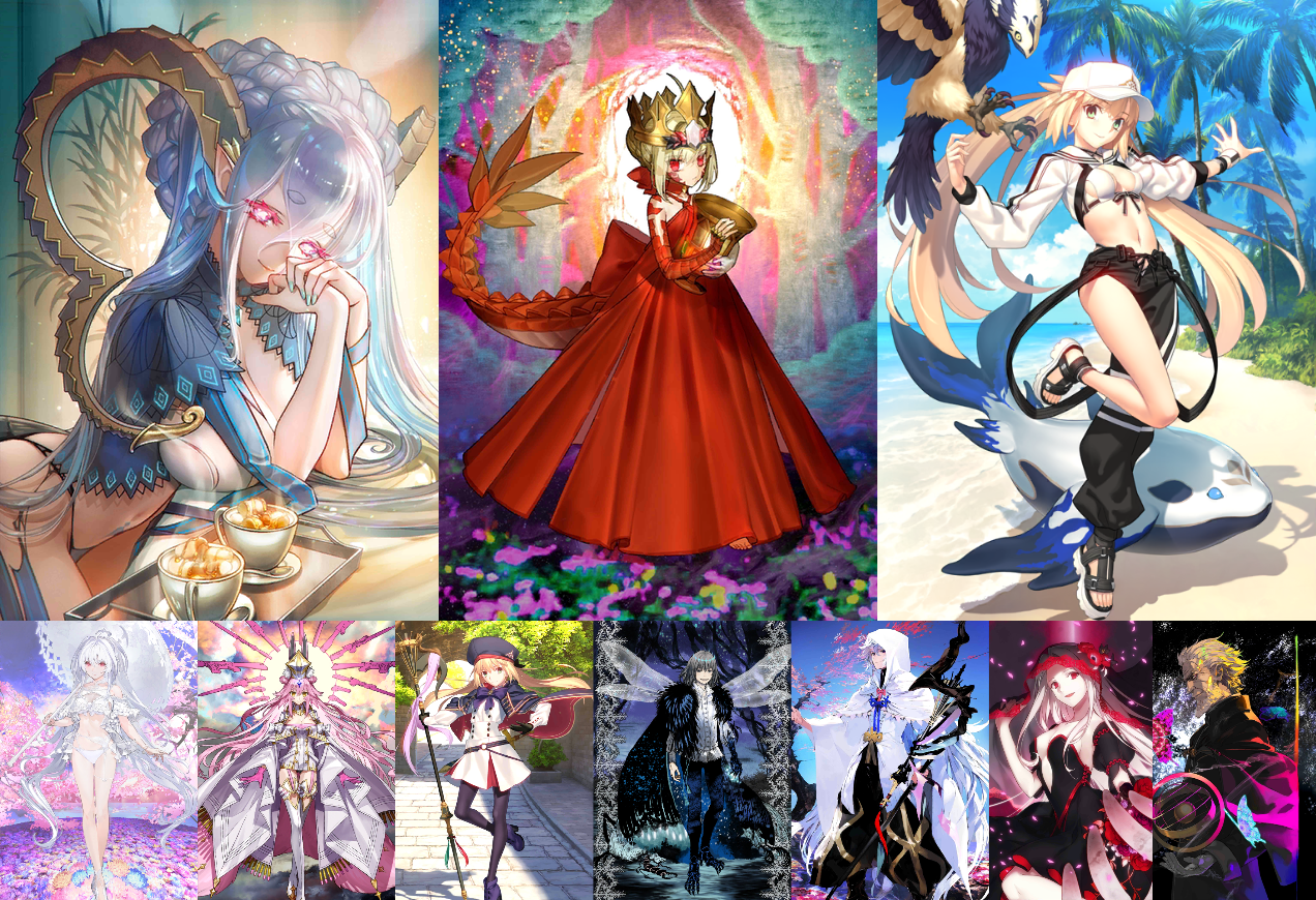 [JP] FGO NP5 Tiamat Larva + NP2 Draco +Lady Avalon Koyanskaya summer Castoria Oberon Fate Grand Order endgame account-Mobile Games Starter