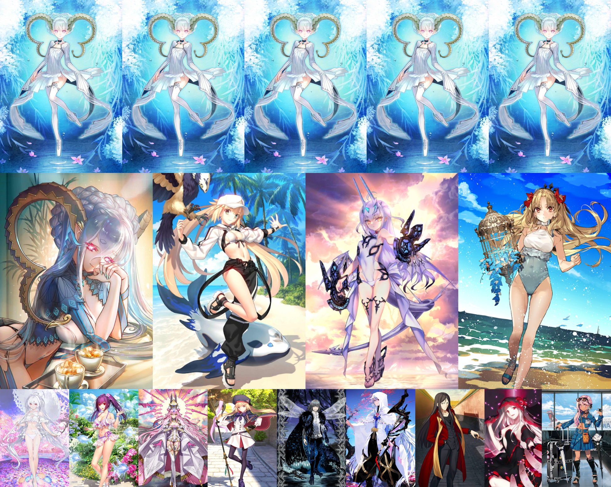 [JP] FGO NP5 Tiamat + Space Ereshkigal Castoria berserker Melusine Lady Avalon Koyanskaya Skadi Oberon++ Fate Grand Order endgame account-Mobile Games Starter