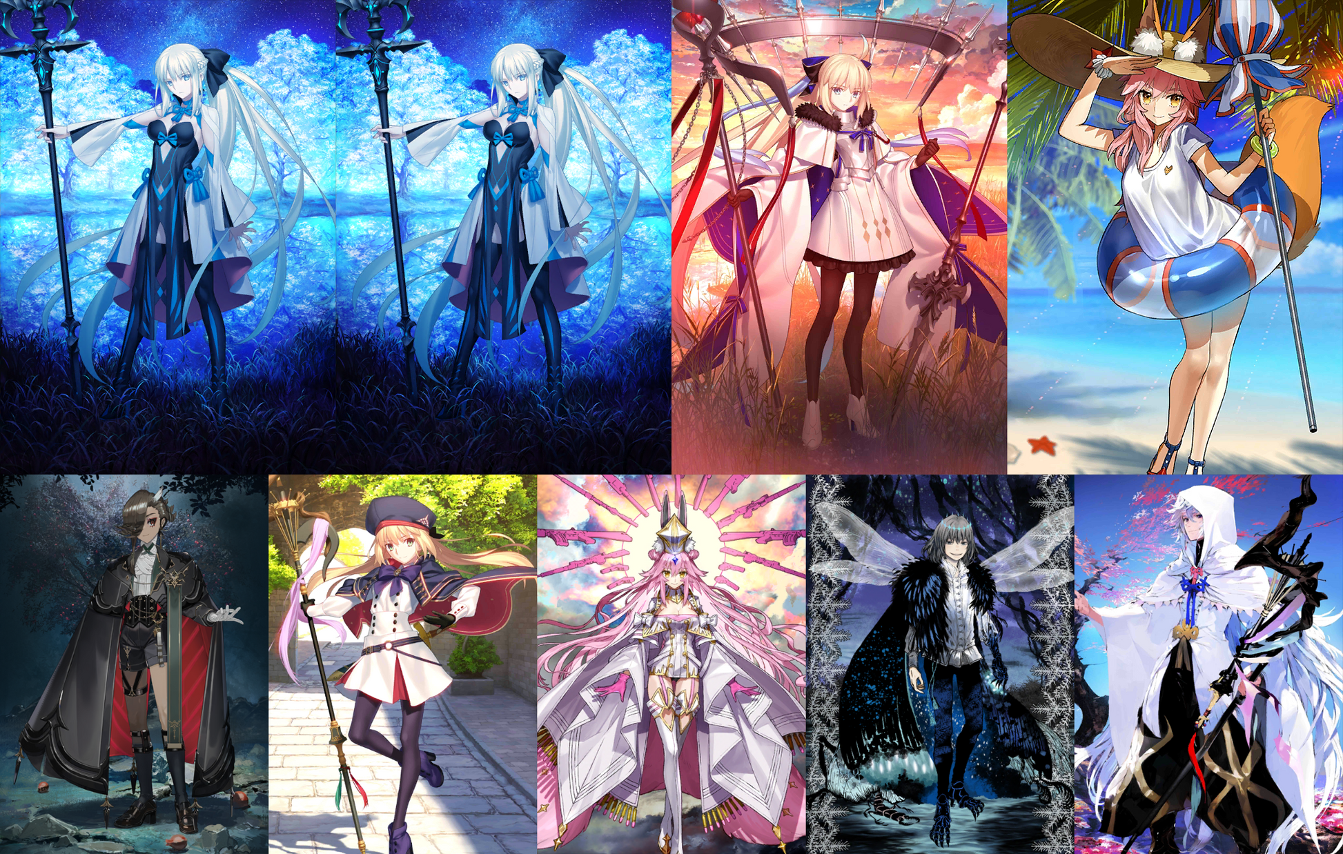 [JP] FGO Tonelico Aesc + Morgan Tamamo + Ascalaphus Artoria Caster Koyanskaya Oberon Merlin /double Morgan Fate Grand Order starter account-Mobile Games Starter