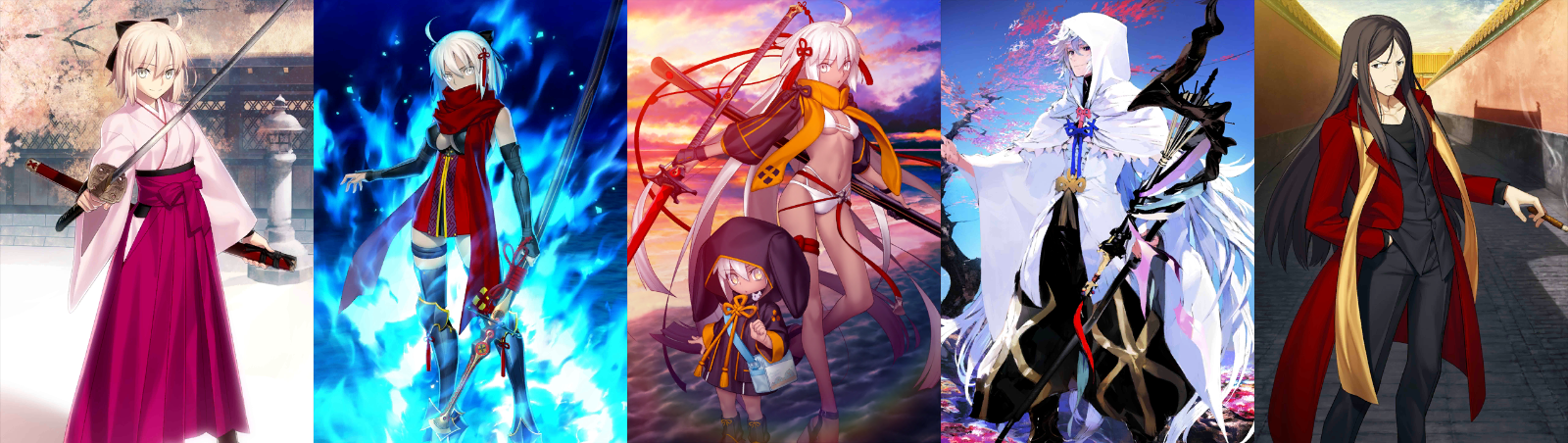 [JP] FGO Triple Okita Souji + saber alter + alter + Merlin + 3000SQ Fate Grand Order endgame quartz account-Mobile Games Starter