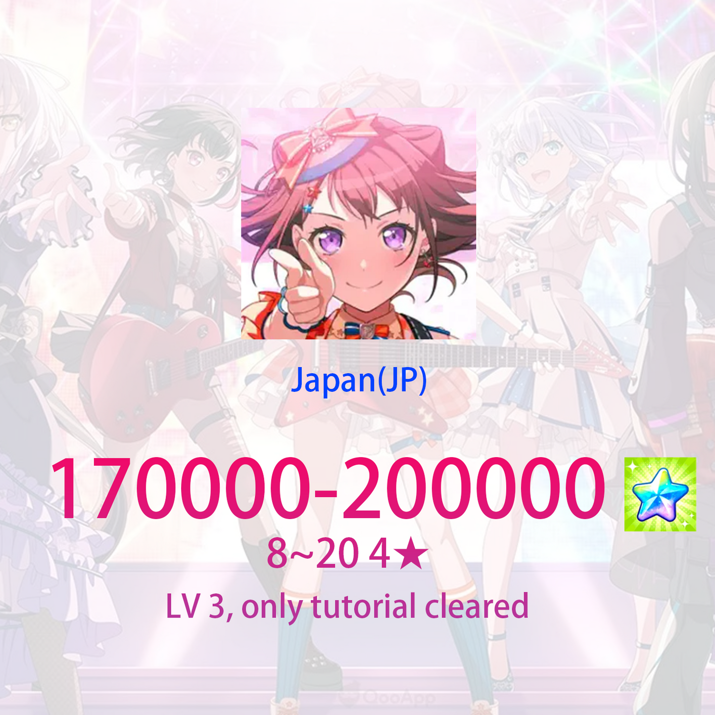 [JP] [INSTANT] 170000 gems + 8-20 4* BanG Dream! Girls Band Party/Bandori Starter Account-Mobile Games Starter