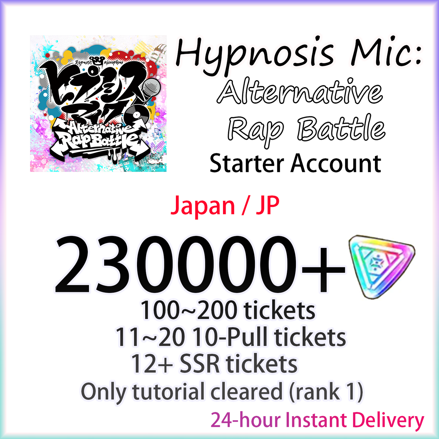 [JP] [INSTANT] 230000~250000 gems | Hypnosis Mic: Alternative Rap Battle (ヒプノシスマイク -A.R.B-) Japan Starter Account-Mobile Games Starter