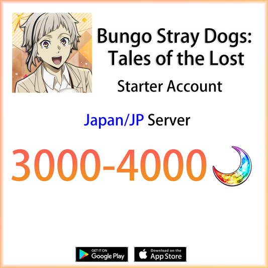 [JP] [INSTANT] 3000+ Gems + 9~15 SSR | Bungo Stray Dogs: Tales of the Lost TotL Japan Starter Account (see options)-Mobile Games Starter