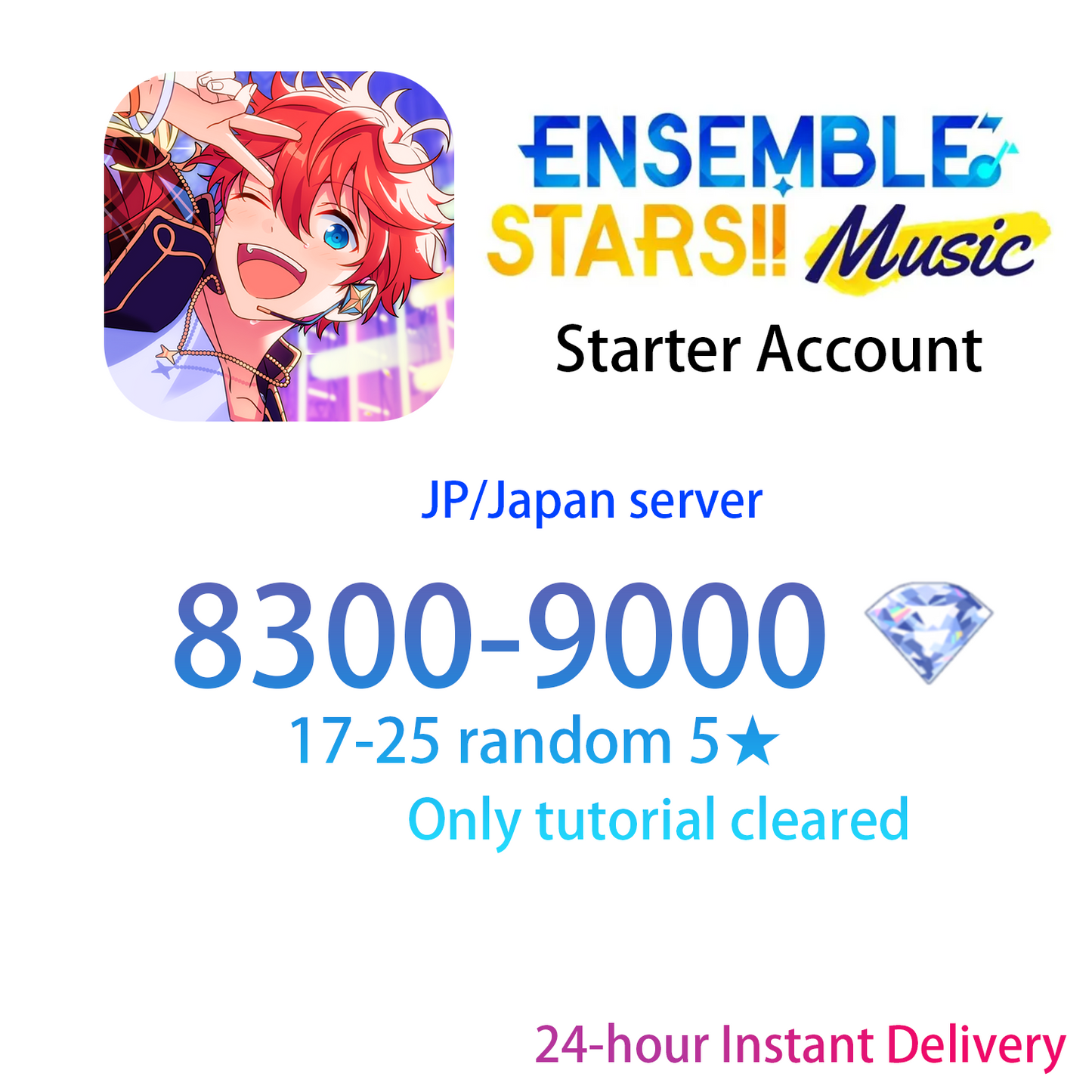 [JP] [INSTANT] Ensemble Stars!! Music 2~30 5★+ gems Starter Account-Mobile Games Starter