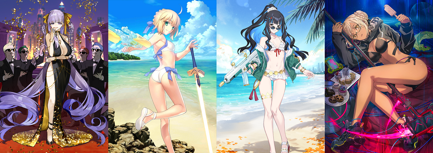 [JP] [INSTANT] FGO BB Dubai + Artoria archer + 3~4 4* summer servants Fate Grand Order starter account-Mobile Games Starter