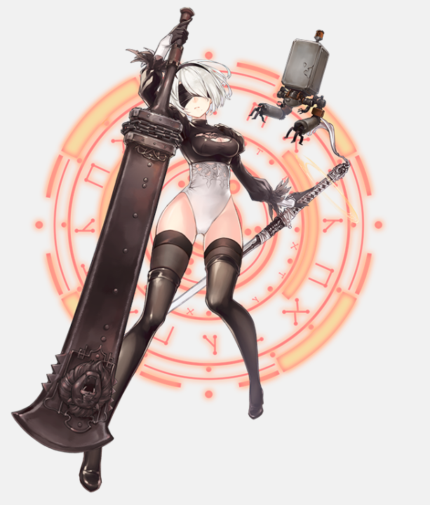 [JP] SINoALICE 2B + 20-40SS total(character or weapon) + 30000-40000 Magic Stones starter account-Mobile Games Starter