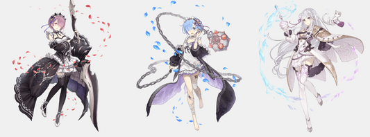 [JP] SINoALICE Ram Rem Emila+20-40SS total(character or weapon) + 30k-40k Magic Stones starter account-Mobile Games Starter