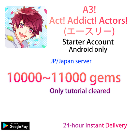 [JP][INSTANT] 10000-11000 Gems Dias A3! Act Addict Actors Starter Account ANDROID ONLY-Mobile Games Starter