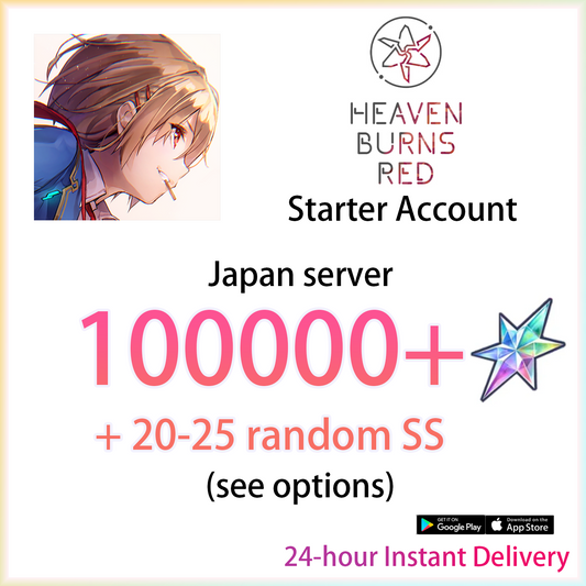 [JP][INSTANT] 100000 Quartz + 20~25 SS | Heaven Burns Red Japan Starter Account (see options)-Mobile Games Starter