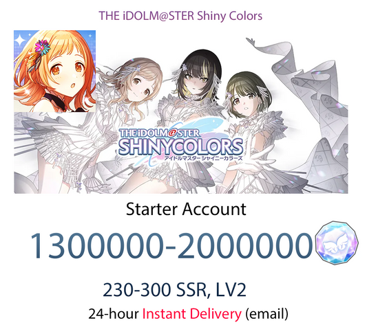 [JP][INSTANT] 1,300,000-2,000,000 Feather Jewels + 230-300 SSR Idolmaster Shiny Colors iDOLM@STER Shanimasu Shinymas Gems Starter Account-Mobile Games Starter