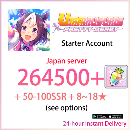 [JP][INSTANT] 264500 Carats + 50~100 SSR + 8~18 3★ | Umamusume Pretty Derby Starter Account (see options)-Mobile Games Starter