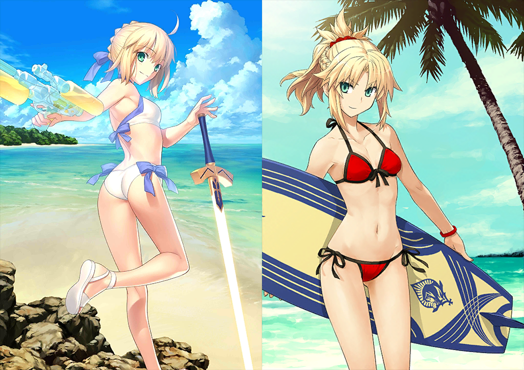 [JP][INSTANT] FGO Artoria/Altria(archer) + Mordred summer Fate Grand Order starter account-Mobile Games Starter