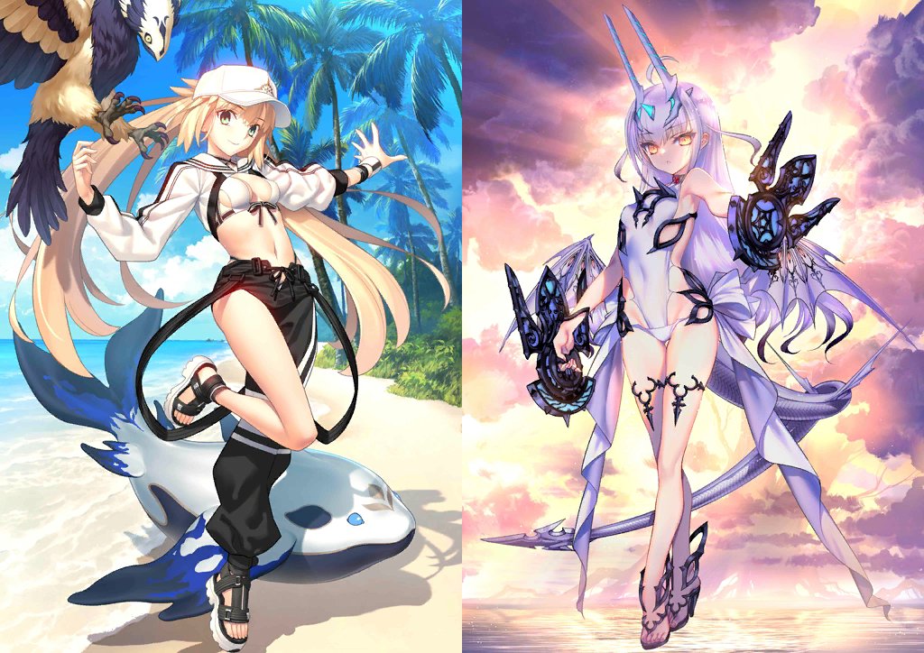 [JP][INSTANT] FGO Castoria berserkser + Melusine Ruler summer + 1~2x5* Fate Grand Order starter account Artoria Caster Lancelot-Mobile Games Starter