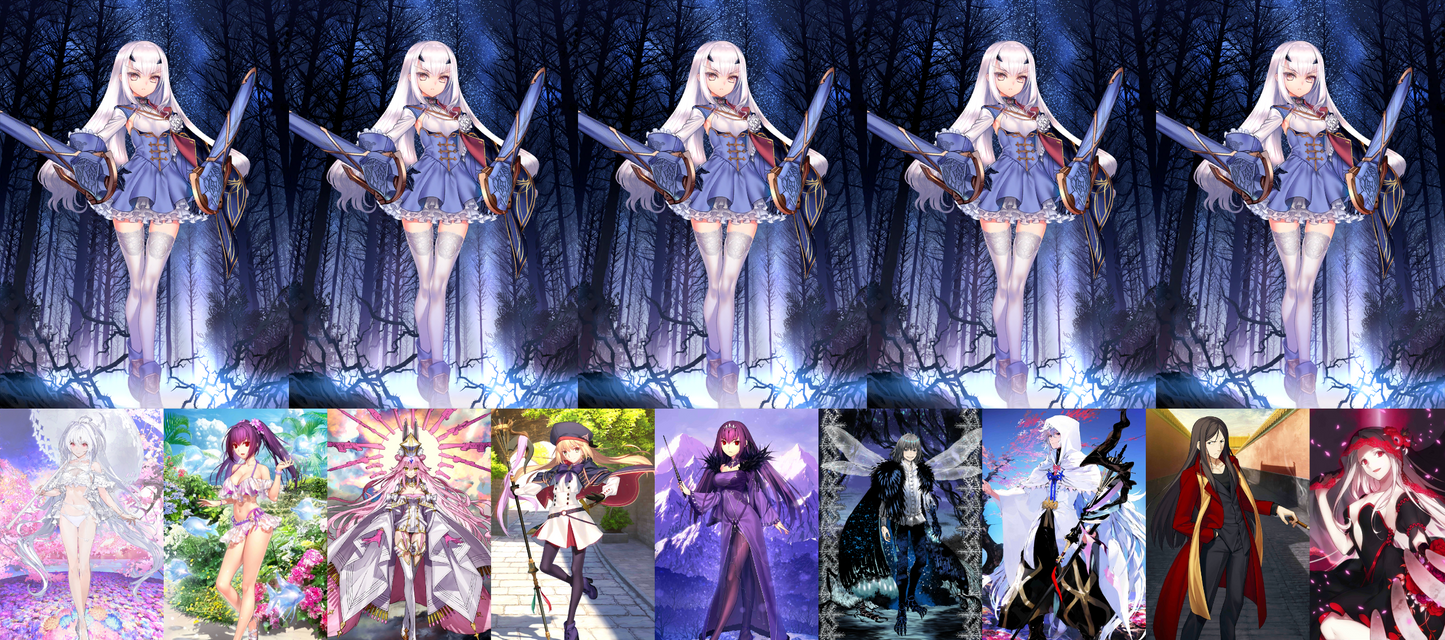[JP][INSTANT] FGO NP5 Fairy Knight Lancelot + Lady Avalon Koyanskaya Oberon Castoria Skadi Merlin Black Grail + 3000-4000SQ Fate Grand Order endgame quartz account (see options)-Mobile Games Starter