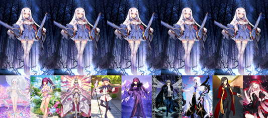 [JP][INSTANT] FGO NP5 Fairy Knight Lancelot + Lady Avalon Koyanskaya Oberon Castoria Skadi Merlin Black Grail + 3000-4000SQ Fate Grand Order endgame quartz account (see options)-Mobile Games Starter